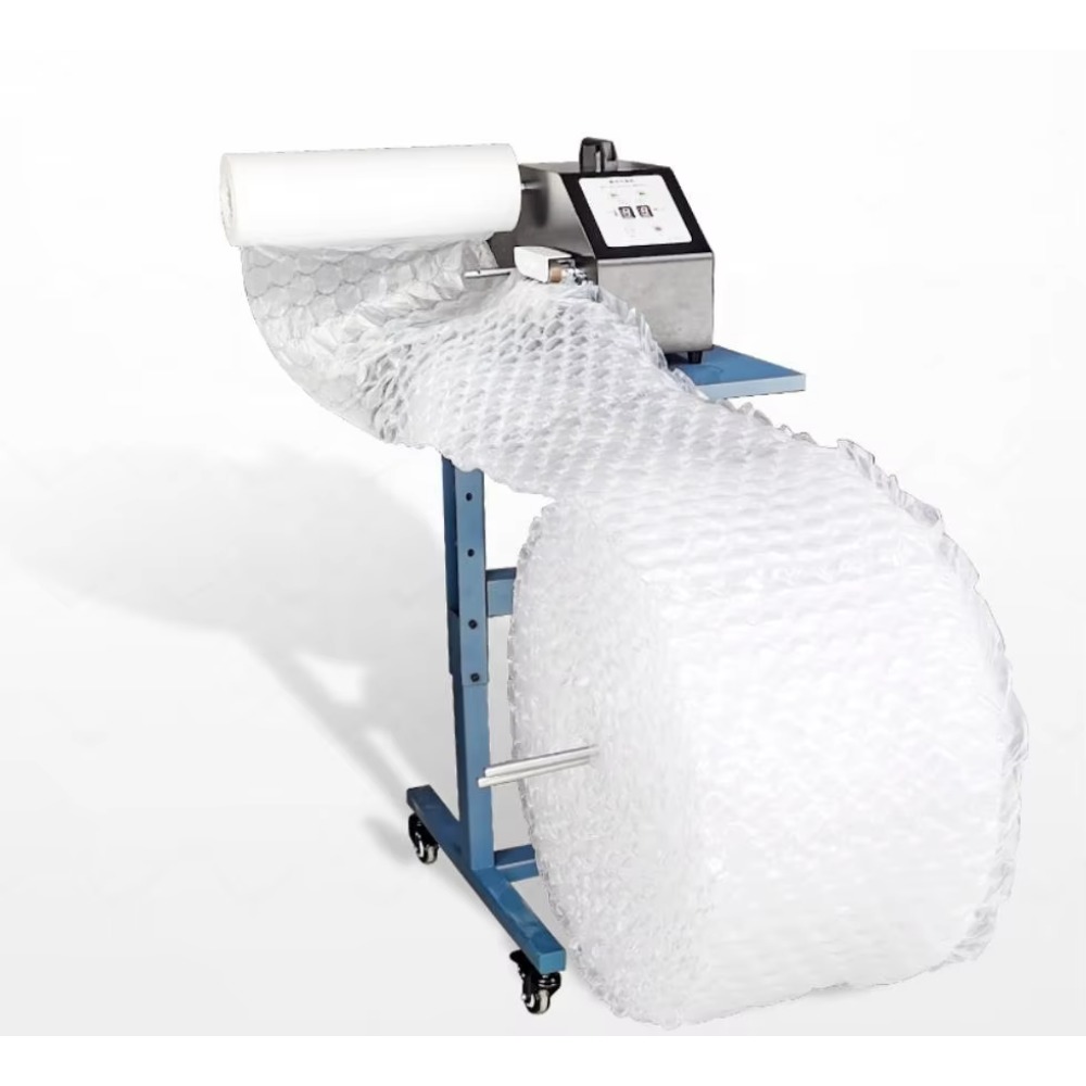 Air Bubble Wrap Roll Packaging - 100CM幅エアクッションフィルム用バブルロールラップインフレータエアクッション包装機（コイリングテーブル付き）