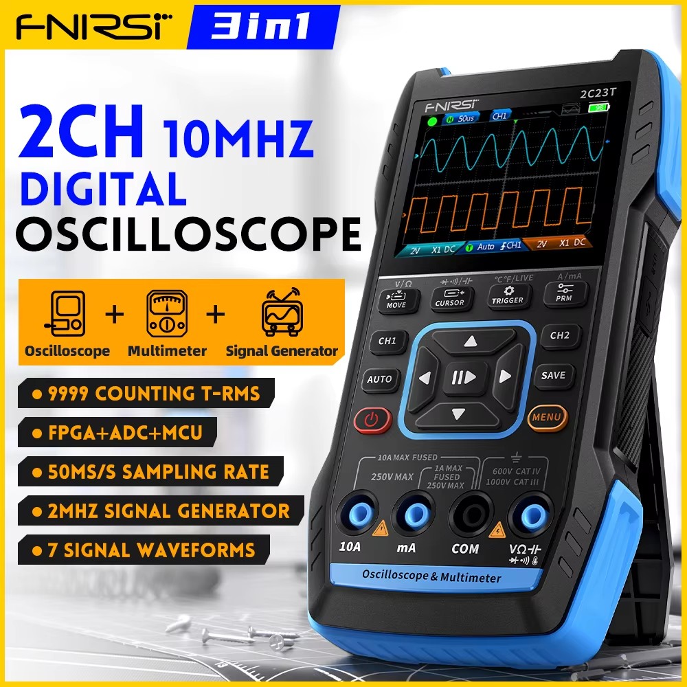 Fnirsi Digital Oscilloscope Handheld - FNIRSI 2C23T ハンドヘルドデジタルオシロスコープマルチメーター + 機能信号発生器 2023年最新