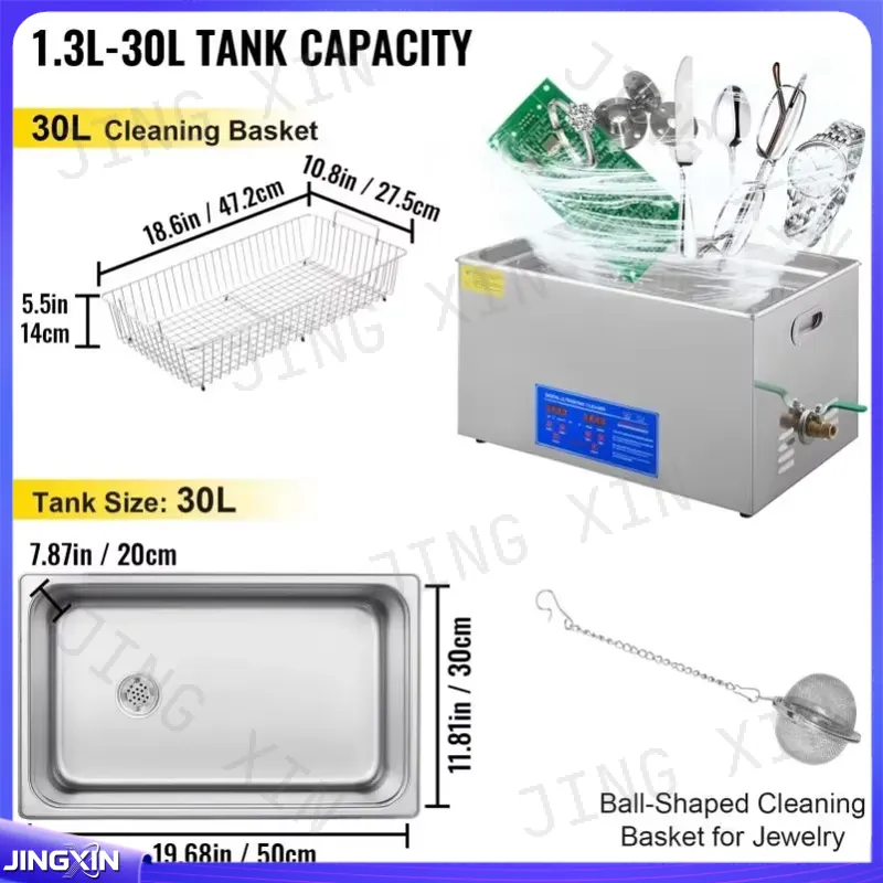 デジタル超音波洗浄機（1.3L～30L）ジュエリー・自動車部 - Ultrasonic Cleaner 30L Industrial のレビューと価格