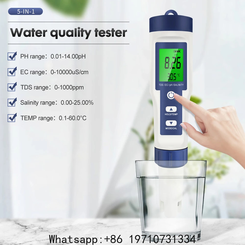 5 in 1 デジタル PH メーター TDS EC 塩分温 - Ph Meter Digital Water Tester のレビューと価格