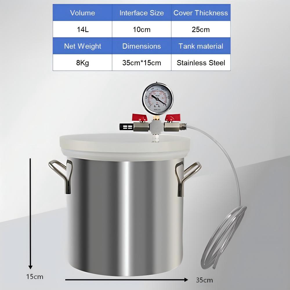 ステンレス鋼真空チャンバー 4/5/9ガロン真空脱泡バレル  - Vacuum Chamber Kit With Pump のレビューと価格
