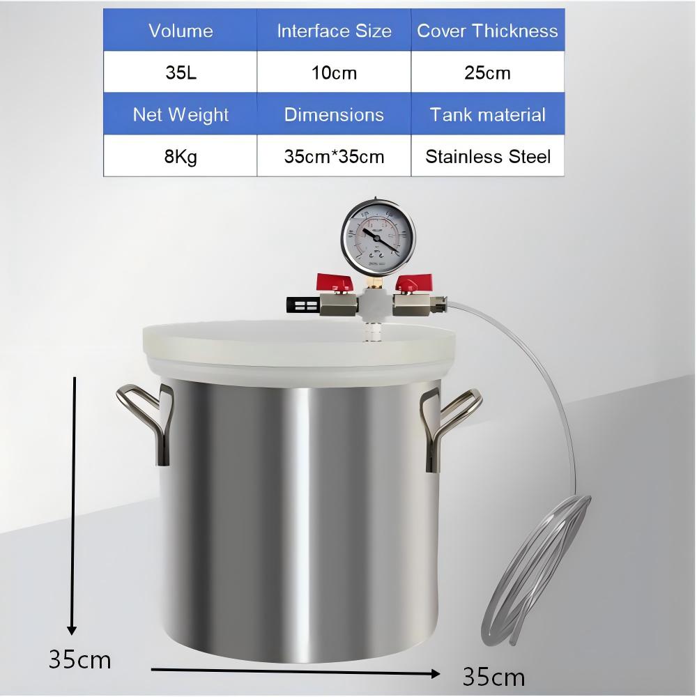 ステンレス鋼真空チャンバー 4/5/9ガロン真空脱泡バレル  - Vacuum Chamber Kit With Pump のレビューと価格