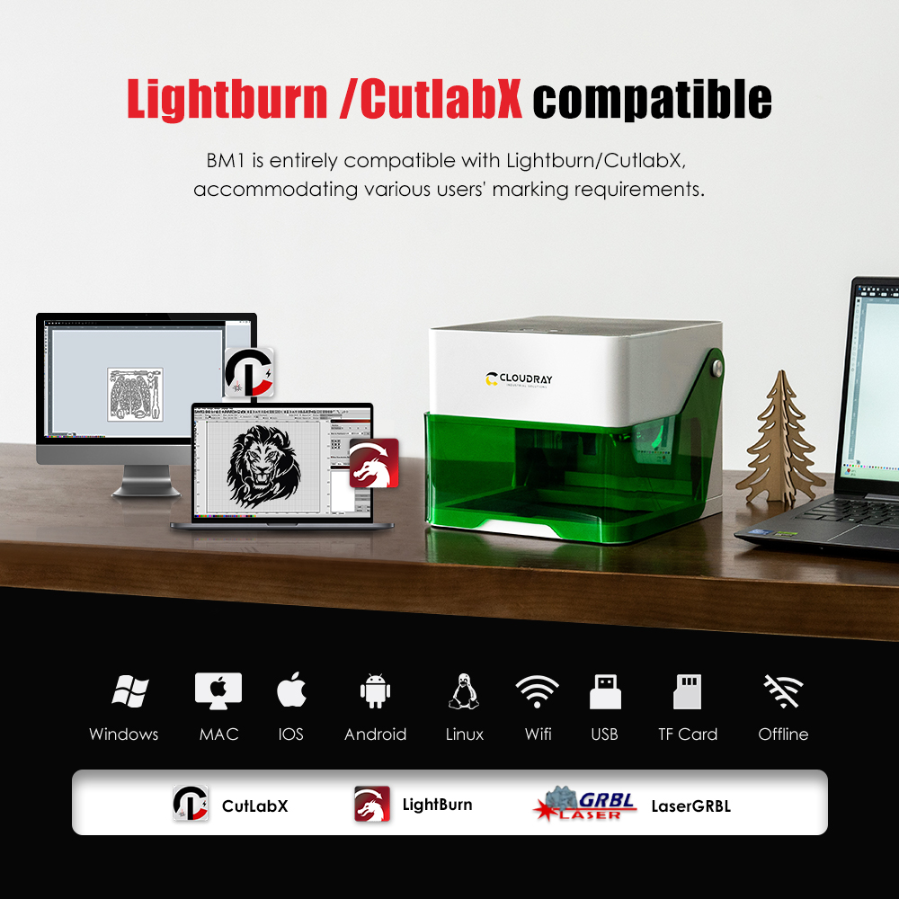 Cloudray 5000mw CNC ミニレーザー彫刻デス - Fiber Laser Marking Machine 30W のレビューと価格