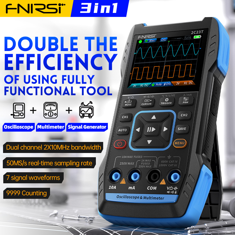 2C23T 3-in-1デジタルオシロスコープ 10MHzデ - Fnirsi Digital Oscilloscope Handheld のレビューと価格