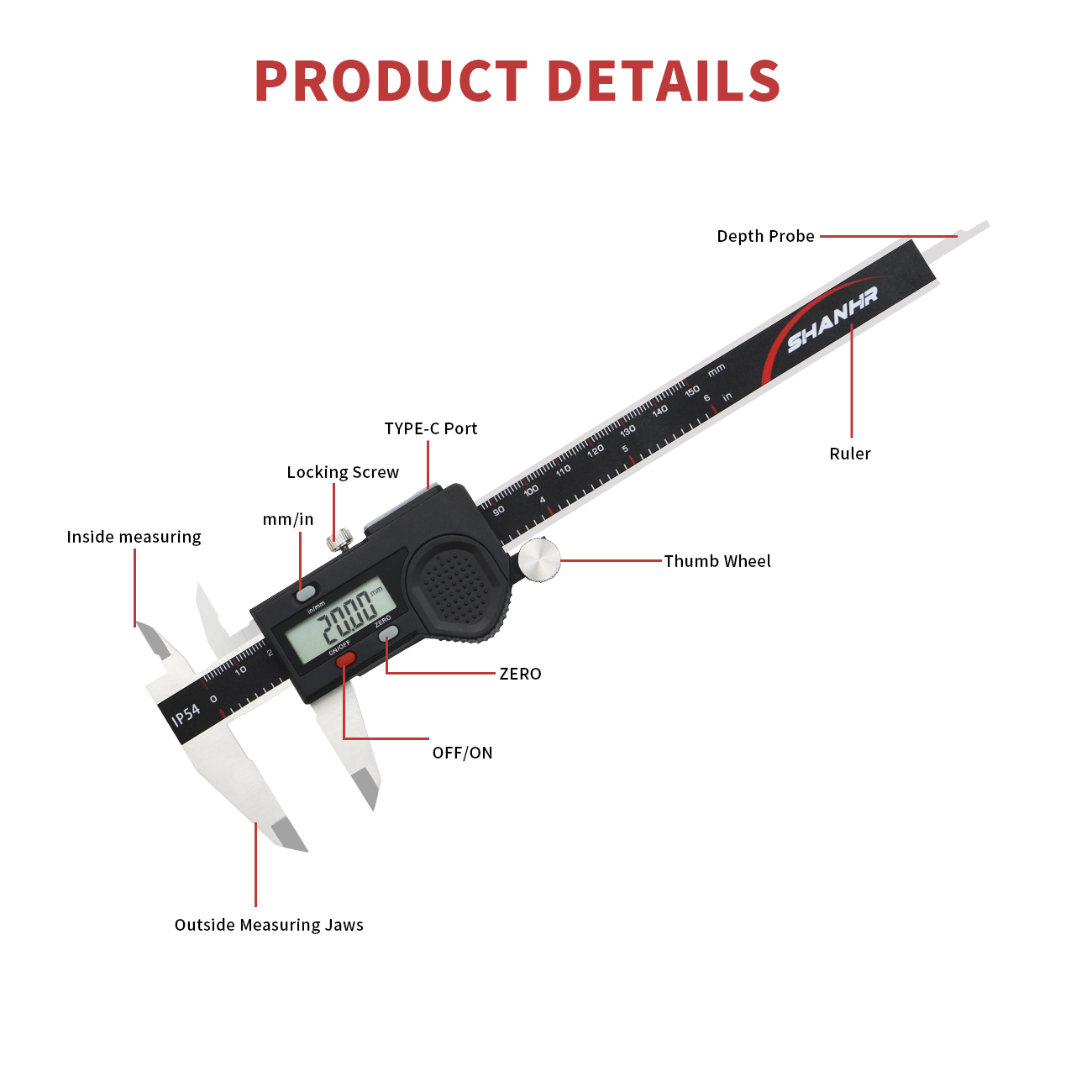 SHANHR電子式ノギス 150mm デジタルノギス マイク - Digital Caliper 150Mm Stainless Steel のレビューと価格