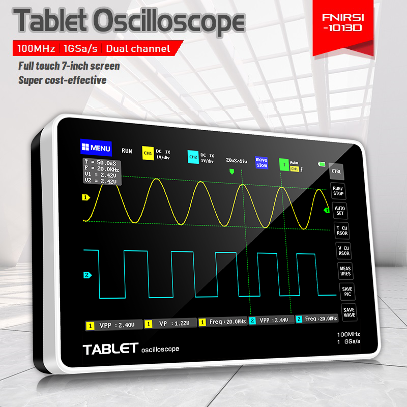 FNIRSI 1013D デュアルチャンネル タブレット型オ - Fnirsi Digital Oscilloscope Handheld のレビューと価格