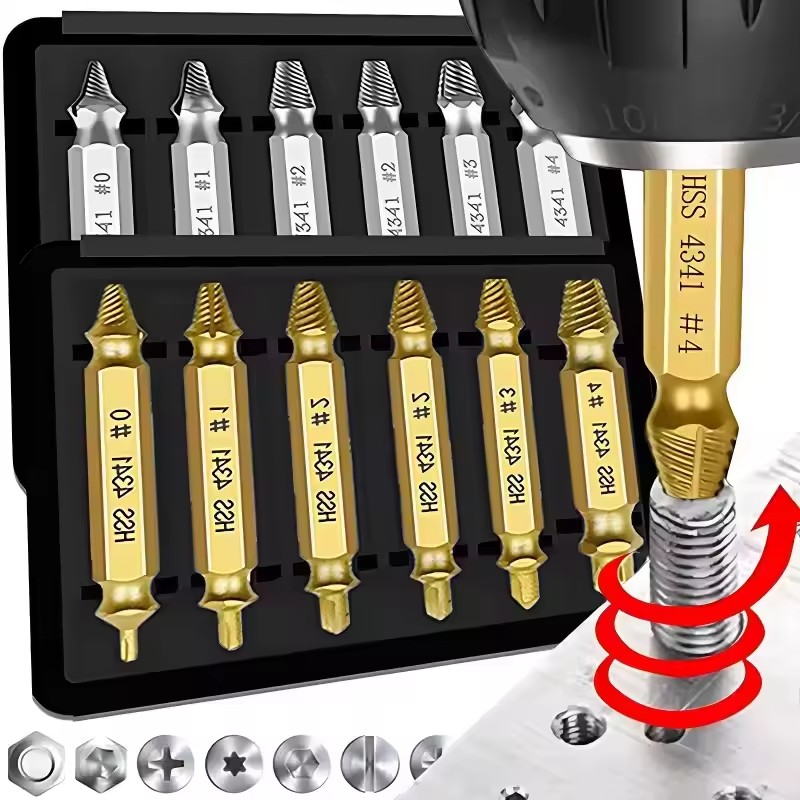 破損したネジ取り外しドリルビットセット、剥がれたり折れたネジ - Industrial Tools のレビューと価格